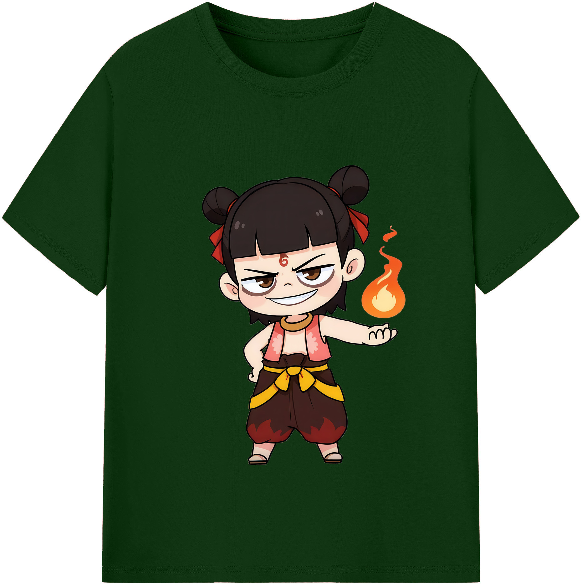 （画像用） Ne Zha 2 ナタ 魔童の大暴れ 綿100％半袖Tシャツ（フロントプリント）